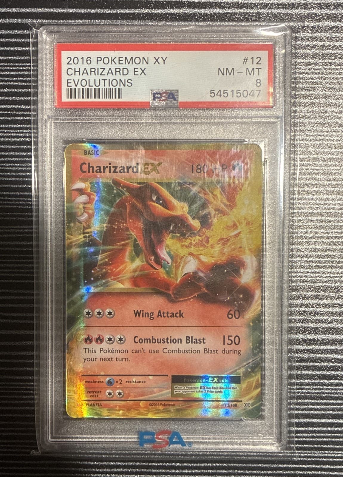 PSA 8 Charizard EX 12/108 Evolutions Holo Ultra Rare NM Pokemon Card 2016