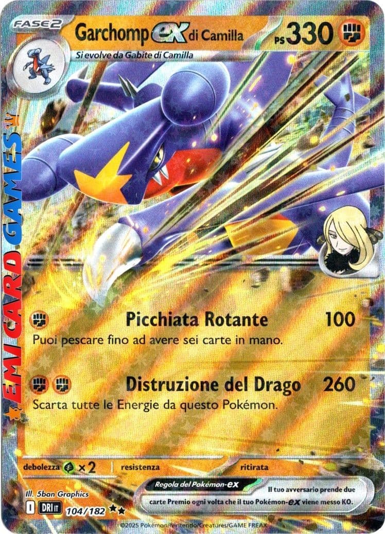 GARCHOMP ex di Camilla 104/182 - DRI - ITA - Rivali Predestinati - POKEMON