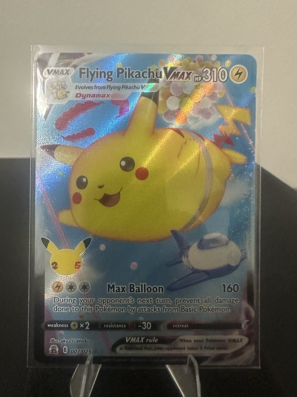 2021 Pokemon Celebrations Flying Pikachu VMAX 007/025 Holo 25th Anniversary