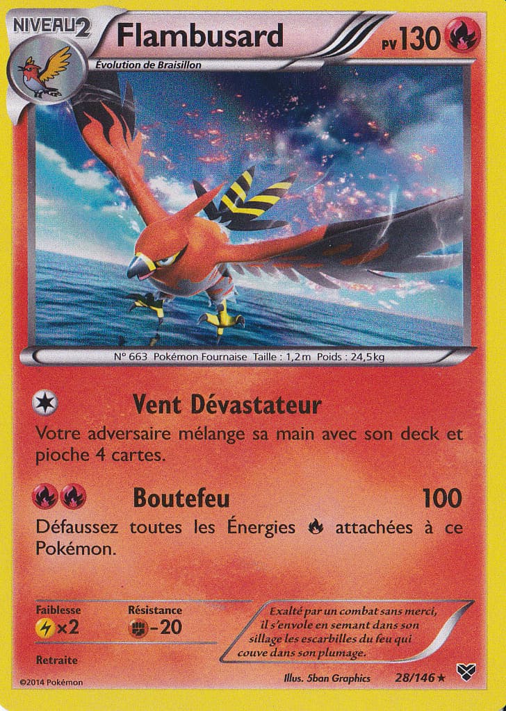 Flambusard Holo - XY - 28/146 - Carte Pokemon Neuve - Française