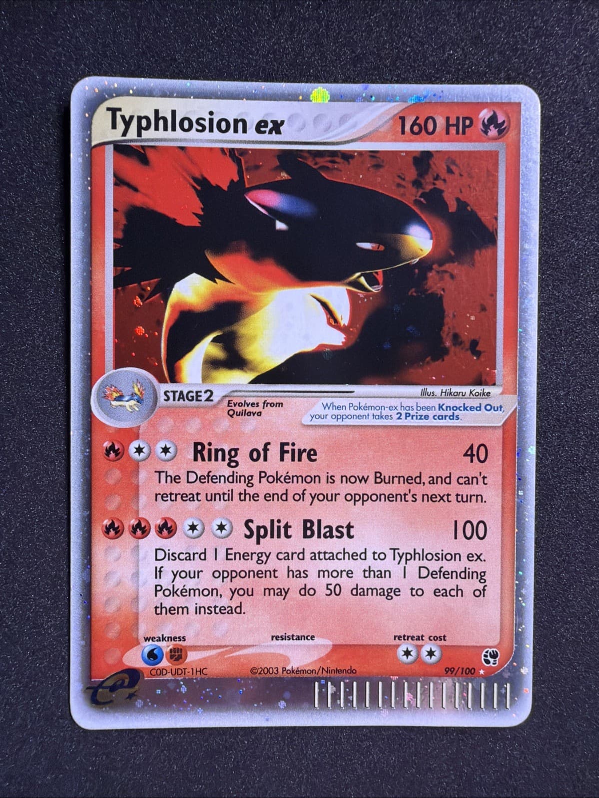 Pokémon TCG Typhlosion EX Sandstorm Holo Ultra Rare Card 99/100