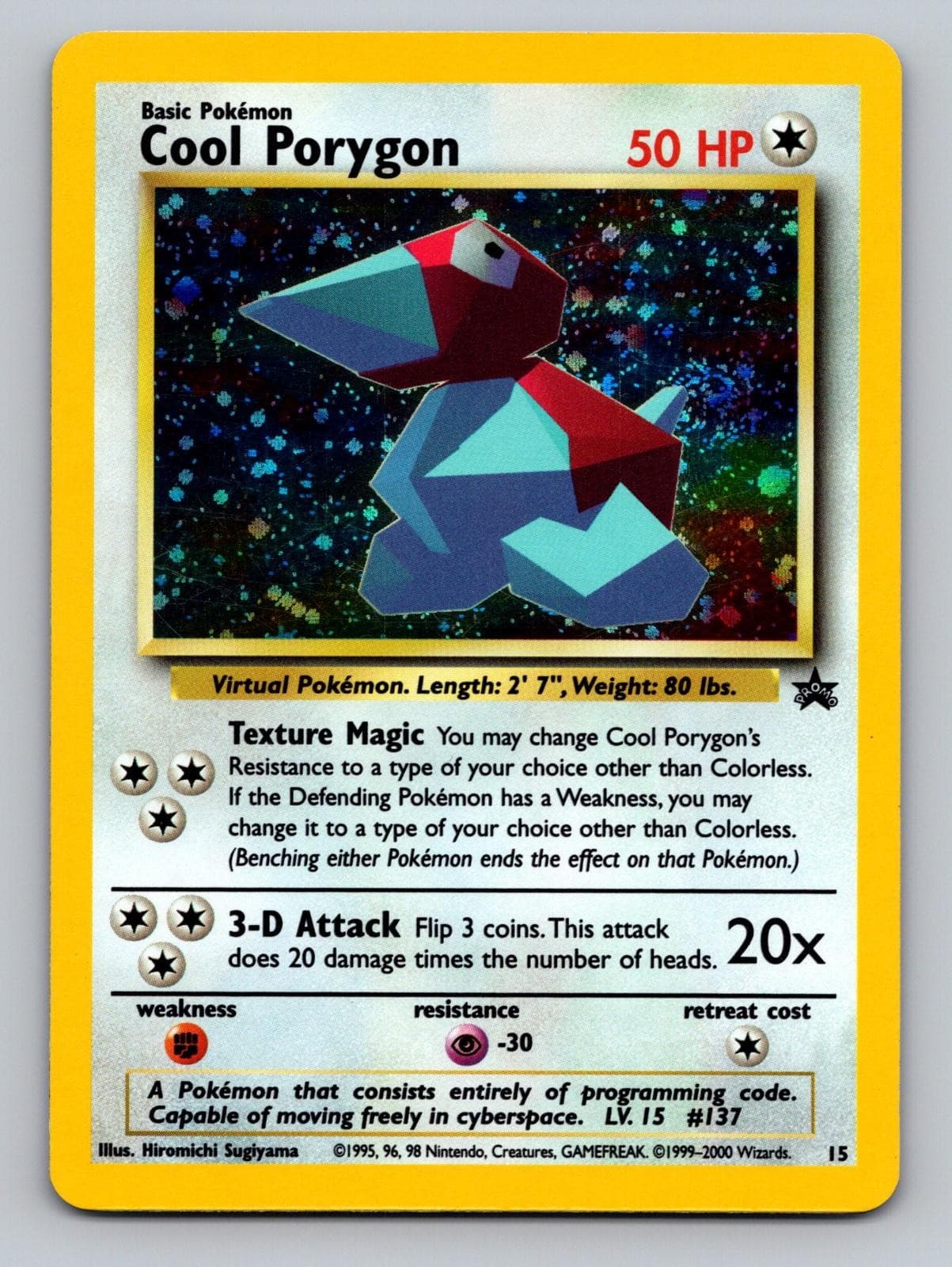 Cool Porygon 15 Promo Wizards Black Star Promos Pokemon Holo Near Mint