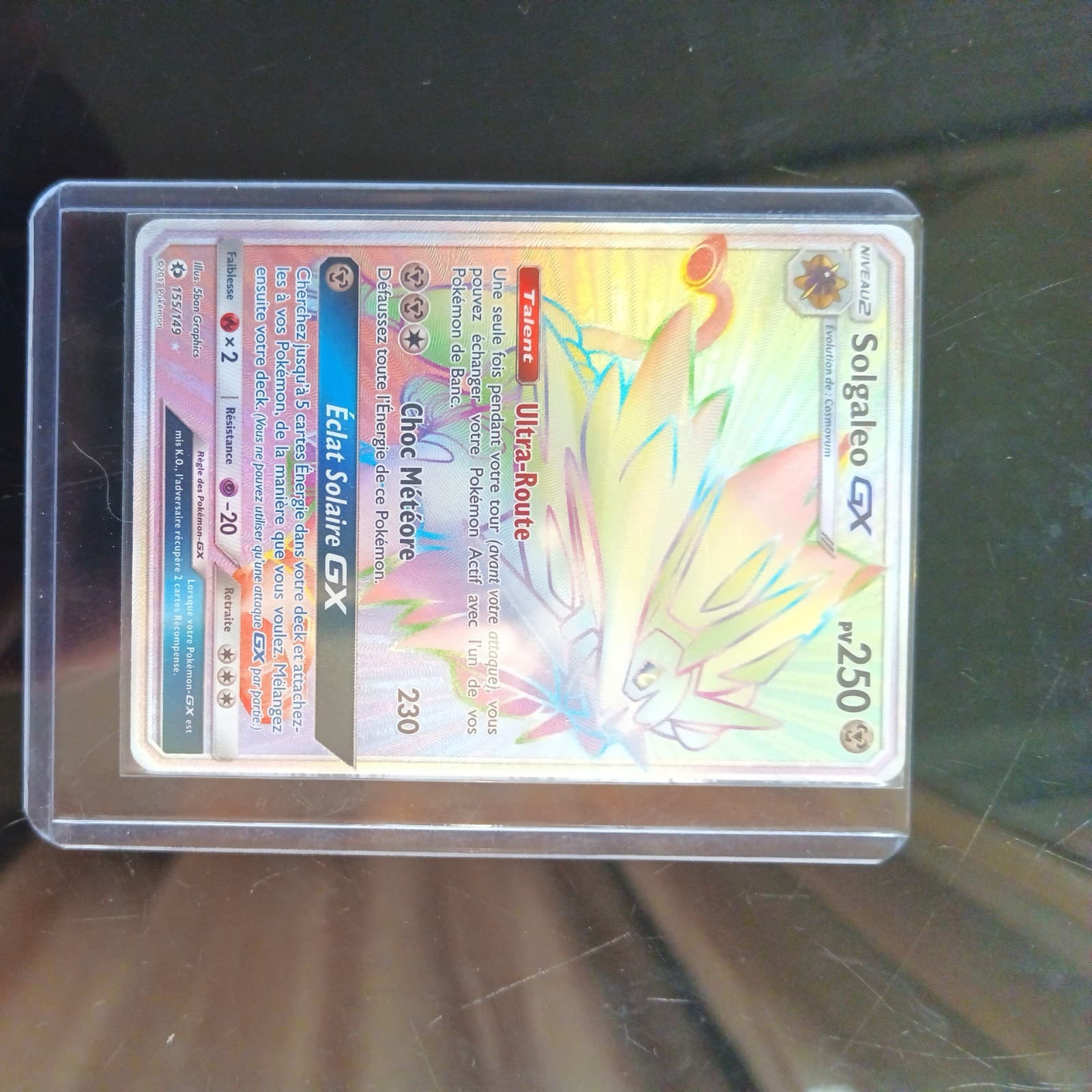 CARTE POKEMON SOLGALEO GX 155/149 Secrète RAINBOW SOLEIL et LUNE SL1 - FR