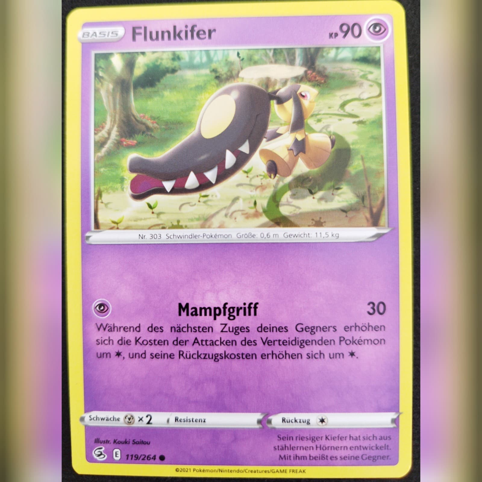 Pokemon Karte * Flunkifer * 119/264 * Fusionsangriff * 2021 * Deutsch * NM *