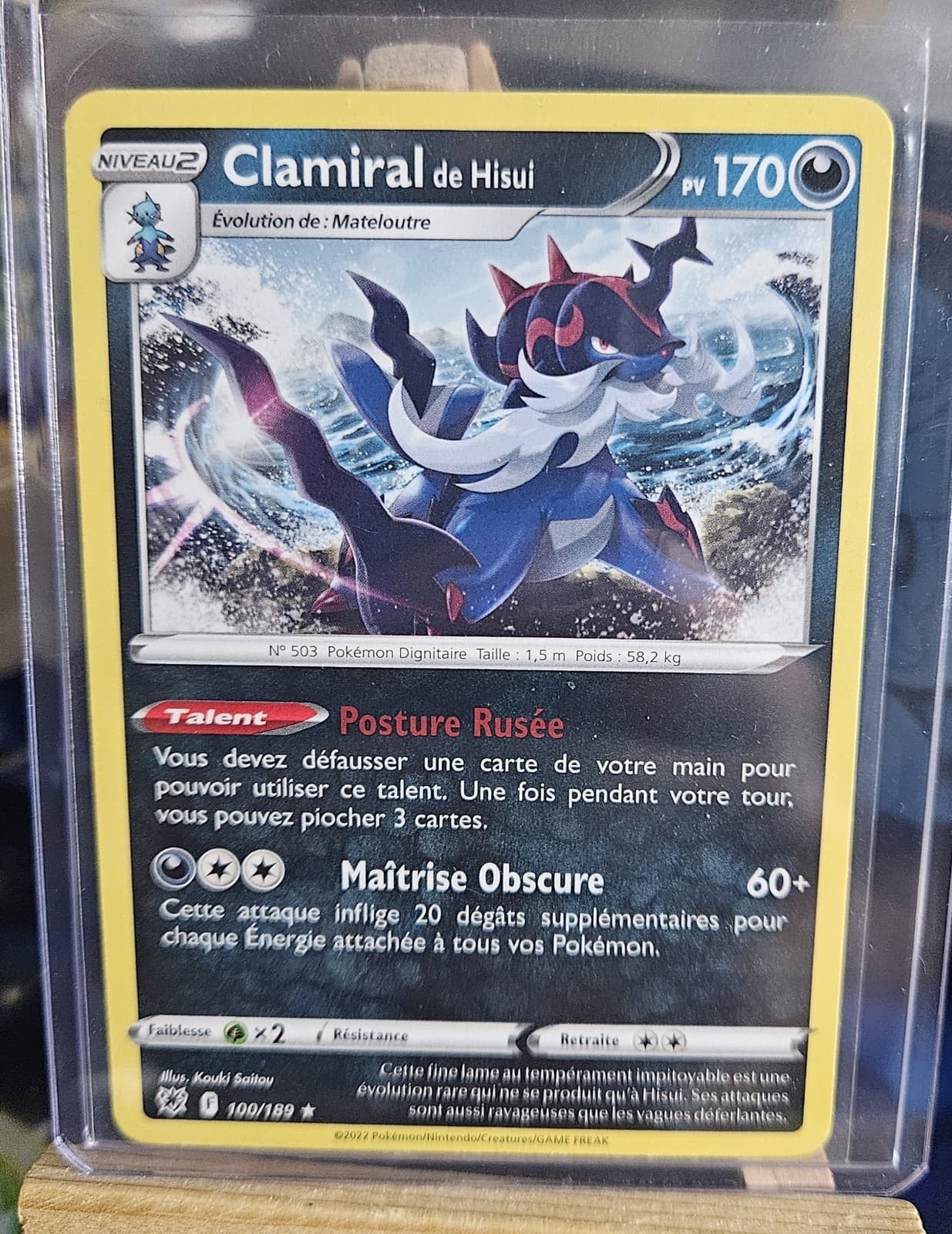 Carte Pokémon RARE Clamiral de Hisui 100/189 EB10 Astres Radieux FR NEUF
