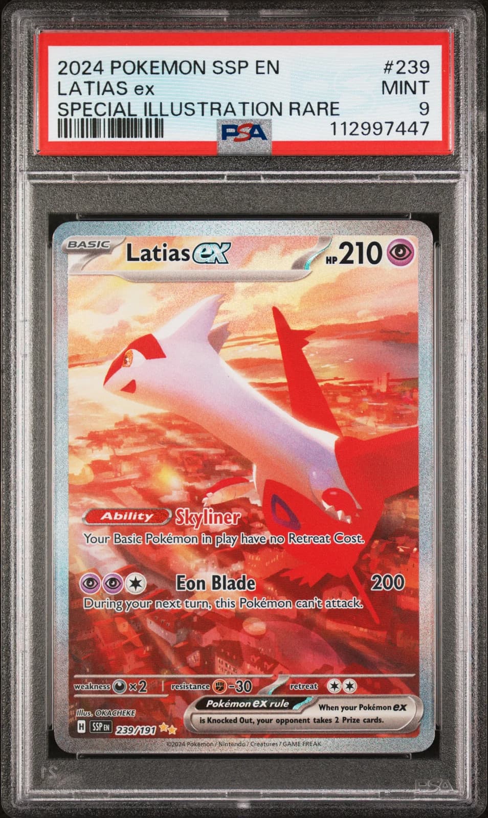Sv08: Surging Sparks Latias EX SIR PSA 9 #239/191