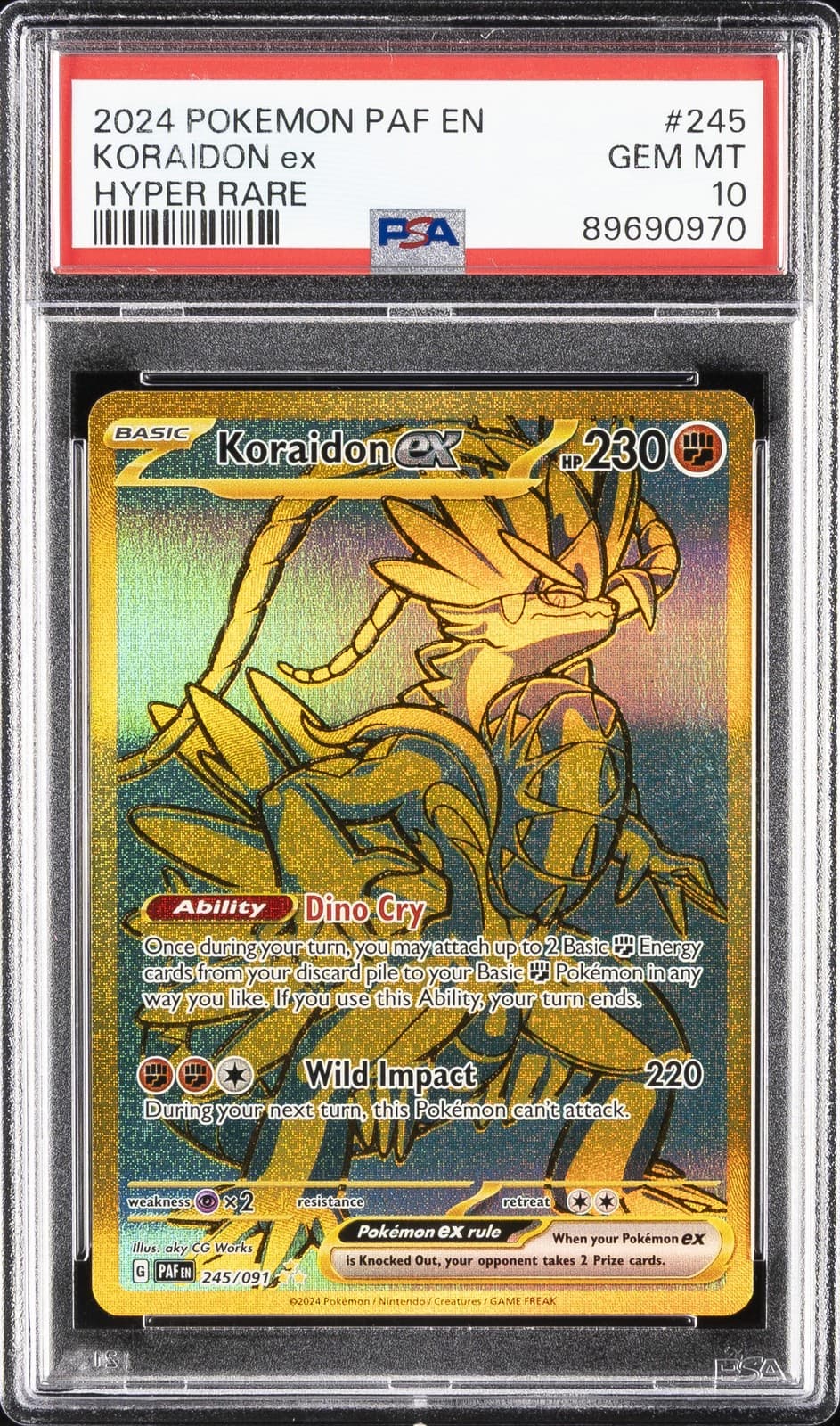 2024 POKEMON PAF EN-PALDEAN FATES HYPER RARE #245 KORAIDON EX PSA 10