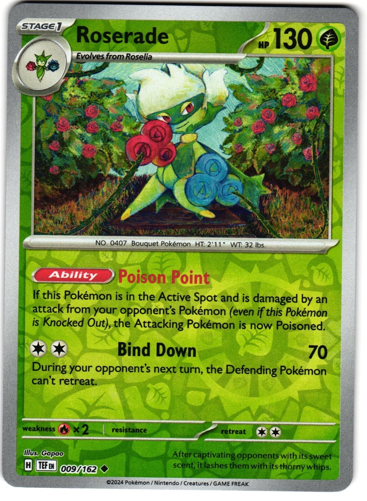 Roserade 9/162 Pokemon SV: Temporal Forces