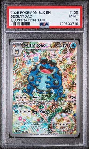 2025 Pokemon Black Bolt Seismitoad Illustration Rare #105 PSA 9