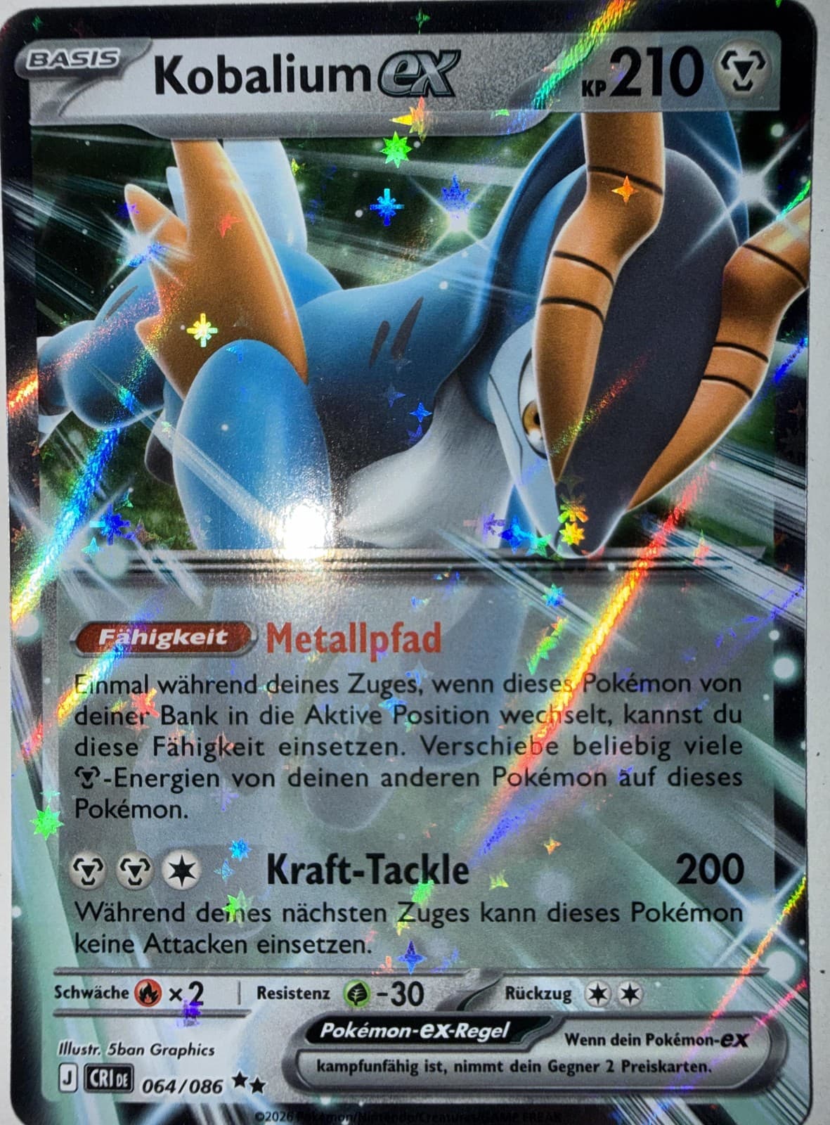 Pokemon - Kobalium ex - Wachsendes Chaos - 064/086 - NM - Deutsch