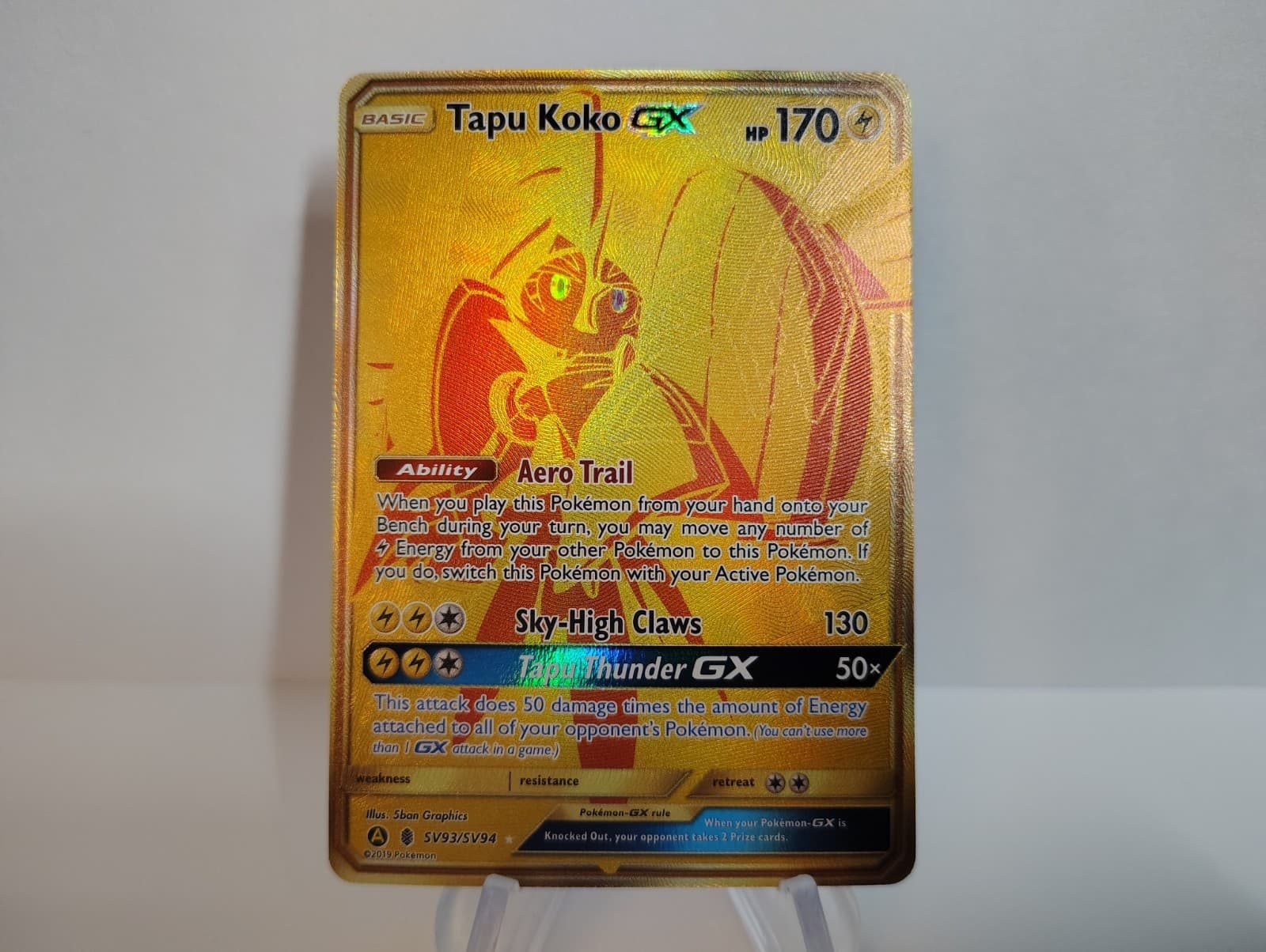 Pokemon TCG Tapu Koko GX SV93/SV94 Hidden Fates Shiny Holo Rare Holo