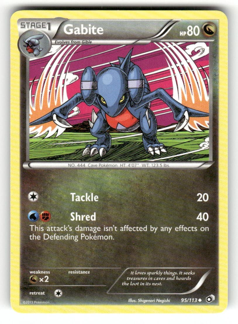 Gabite 95/113 Uncommon Legendary Treasures Pokemon Lightly Played