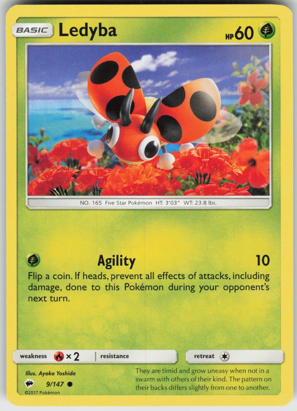 Ledyba 9/147 SM - Burning Shadows Pokemon Lightly Played LP