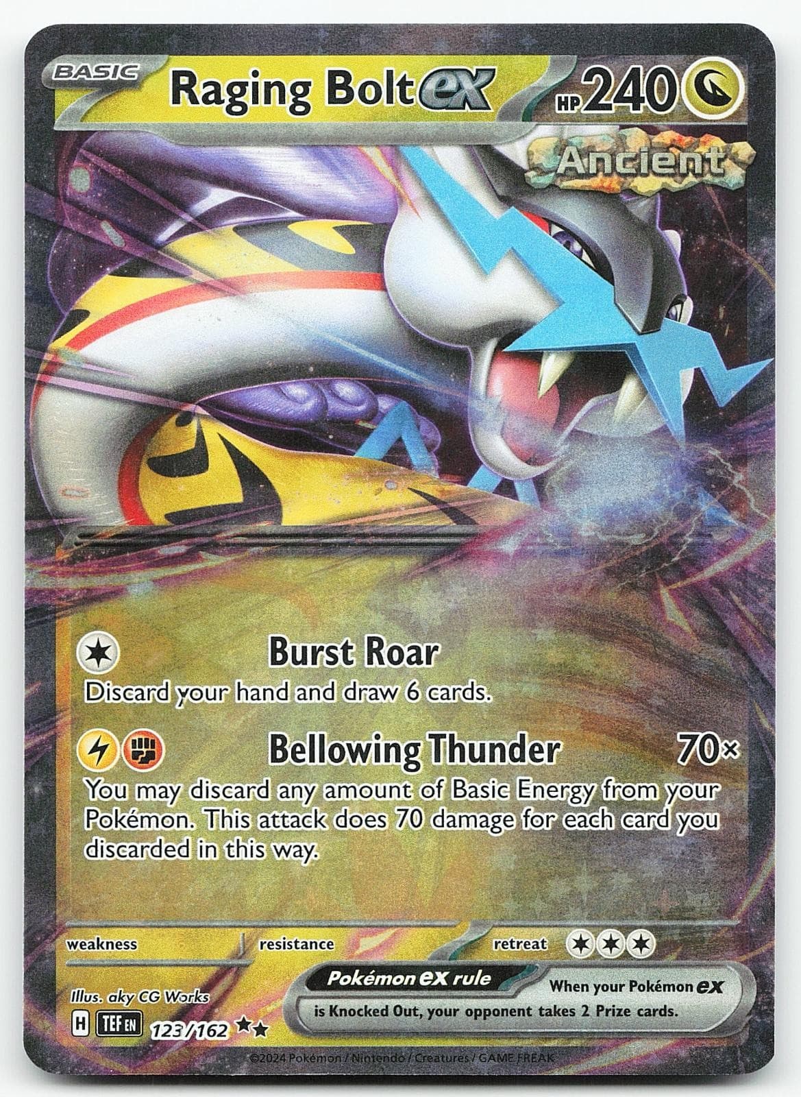 Pokemon Raging Bolt ex 123/162 Temporal Forces Double Rare Holo NM