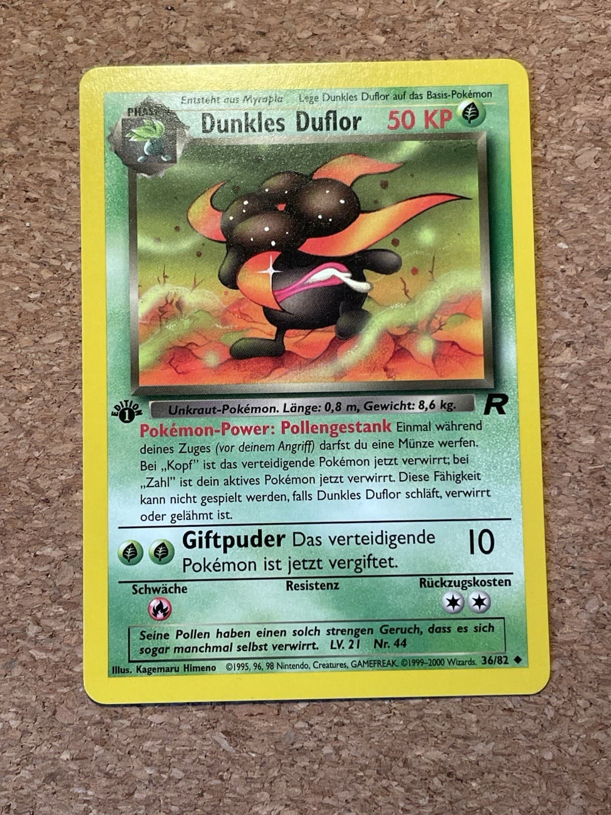 Pokémon Karte Dunkles Duflor 36/82 1.edition Deutsch Team Rocket