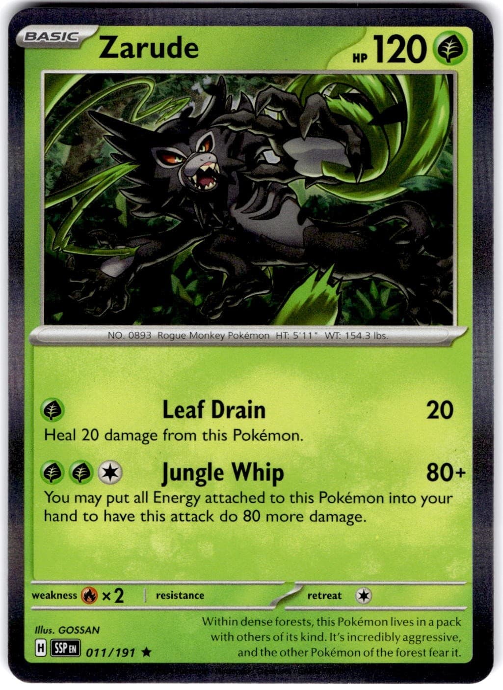 Pokemon Zarude Surging Sparks 11/191 Normal Holo Near Mint English