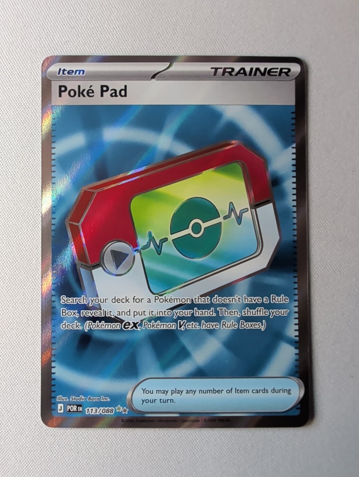 Poké Pad 113/088 Ultra Rare Full Art Trainer Perfect Order Pokemon TCG NM