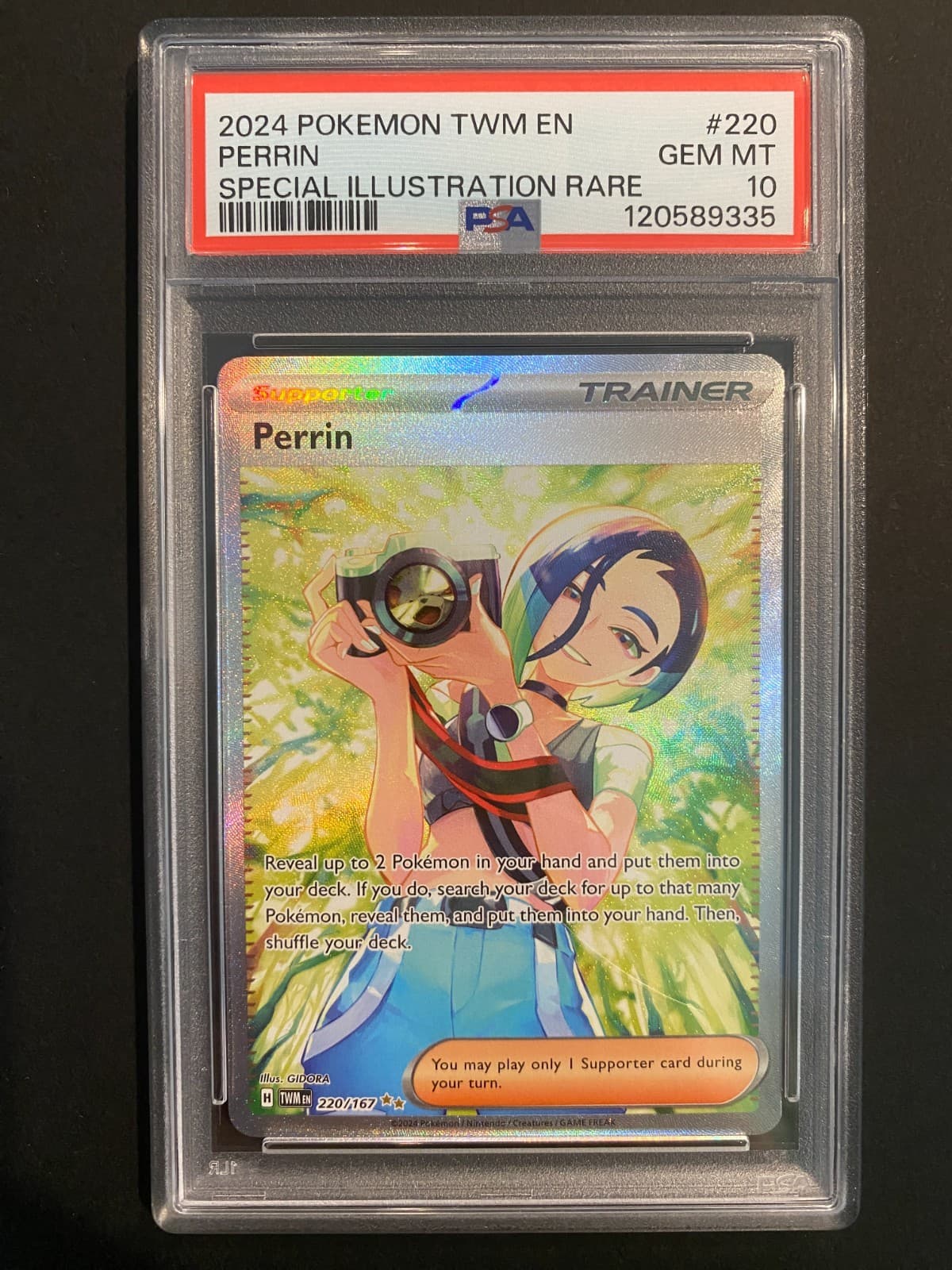 Pokemon Perrin 220/167 Sv06: Twilight Masquerade SIR PSA 10 GEM MINT