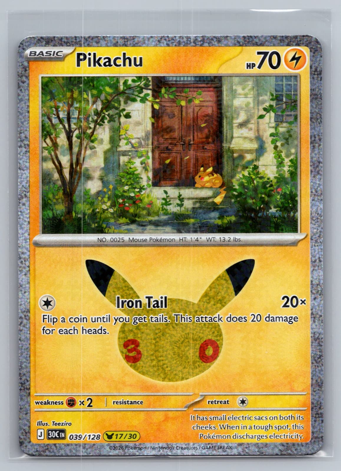 Pikachu #39/128 2026 30th Celebration Pokemon TCG — photo 1 of 2