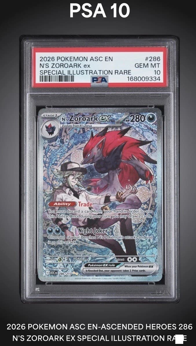 PSA 10 N's Zoroark ex 286/217 SIR Ascended Heroes Pokemon PSA 10