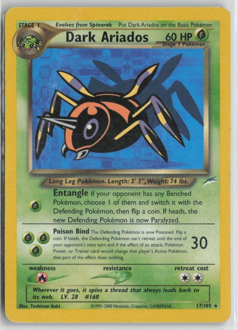 Dark Ariados 17/105 Rare Neo Destiny Pokemon Unlimited Heavily Played