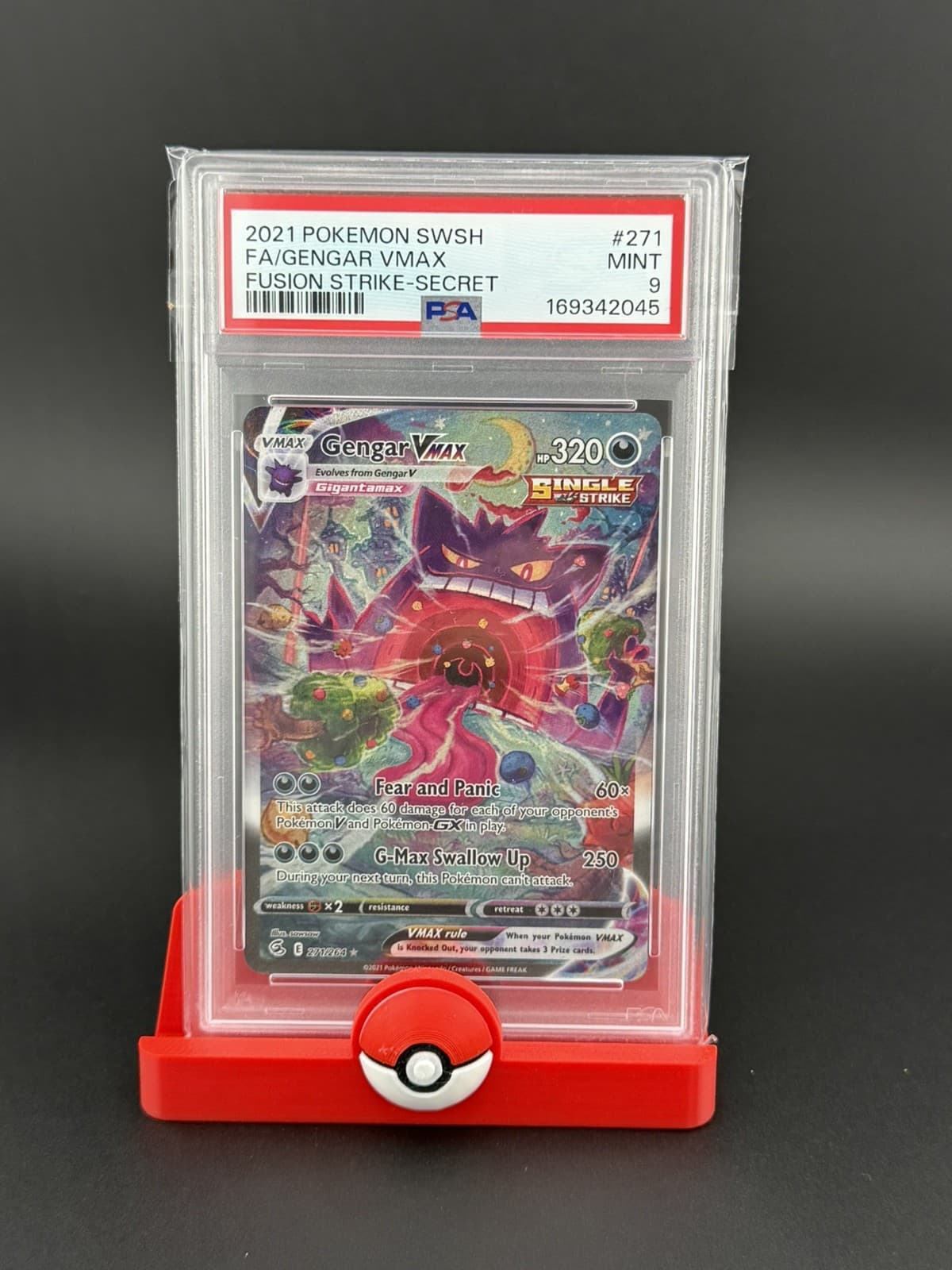 Pokemon Gengar Vmax Fusion Strike 271/264 Secret Rare Full Alt Art PSA 9 Mint