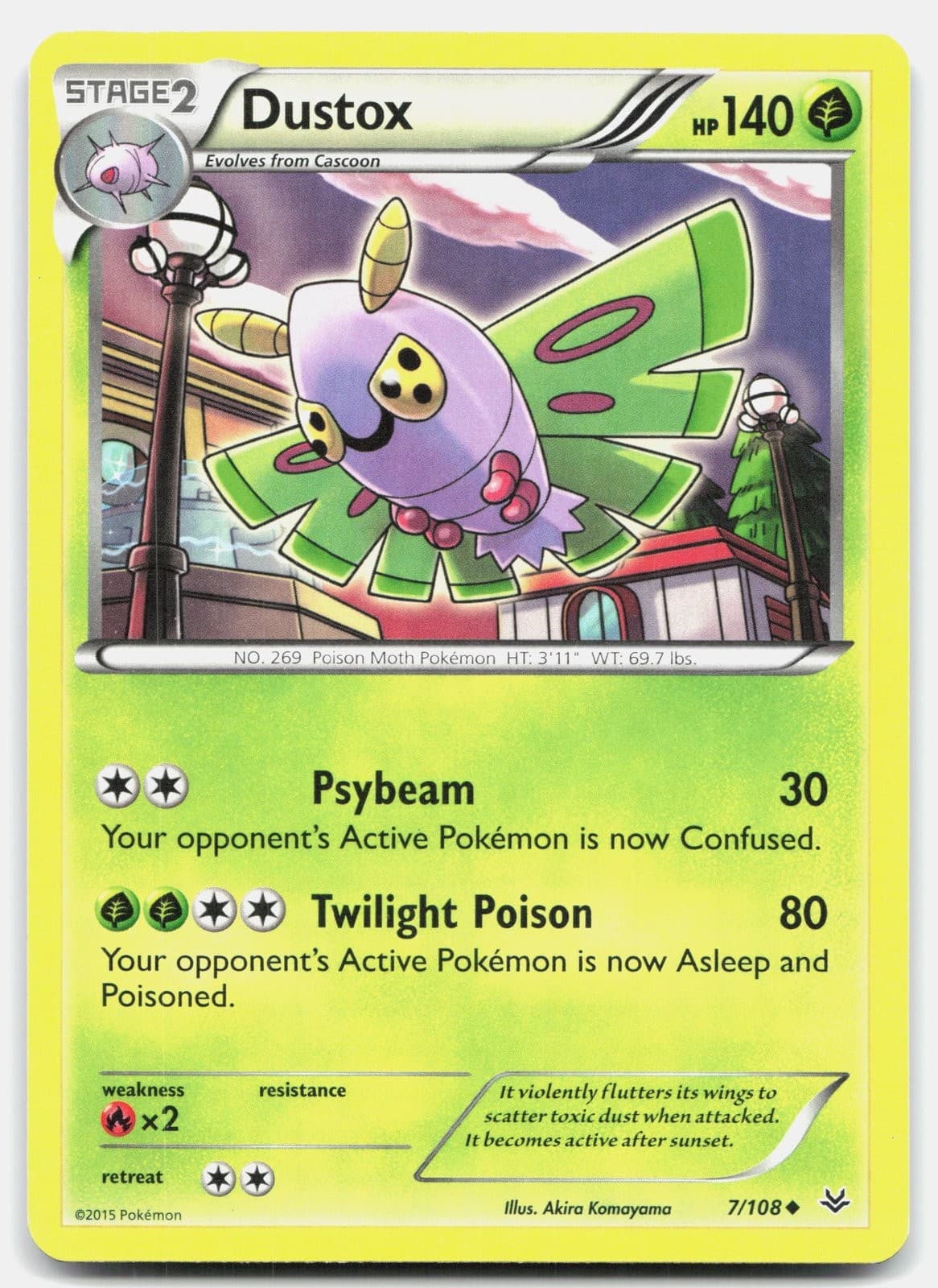 Pokemon Dustox 7/108 Roaring Skies NM
