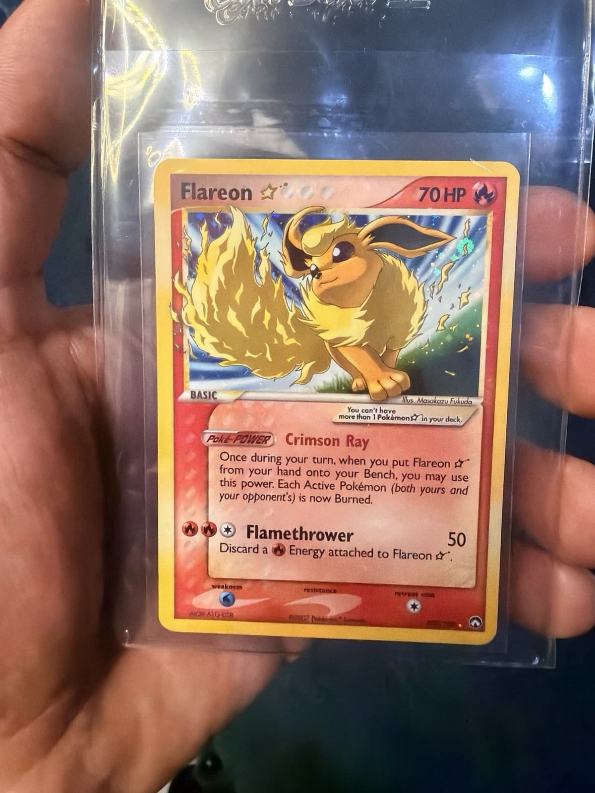 Pokemon Company Flareon Star 100/108 EX Power Keepers Holo English 2007 CLEAN!!!