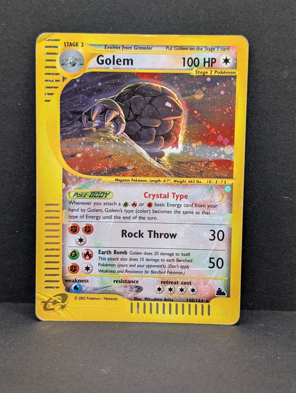 Golem Crystal 148/144 Skyridge Holo Ultra Secret Rare Pokemon TCG Nintendo MP