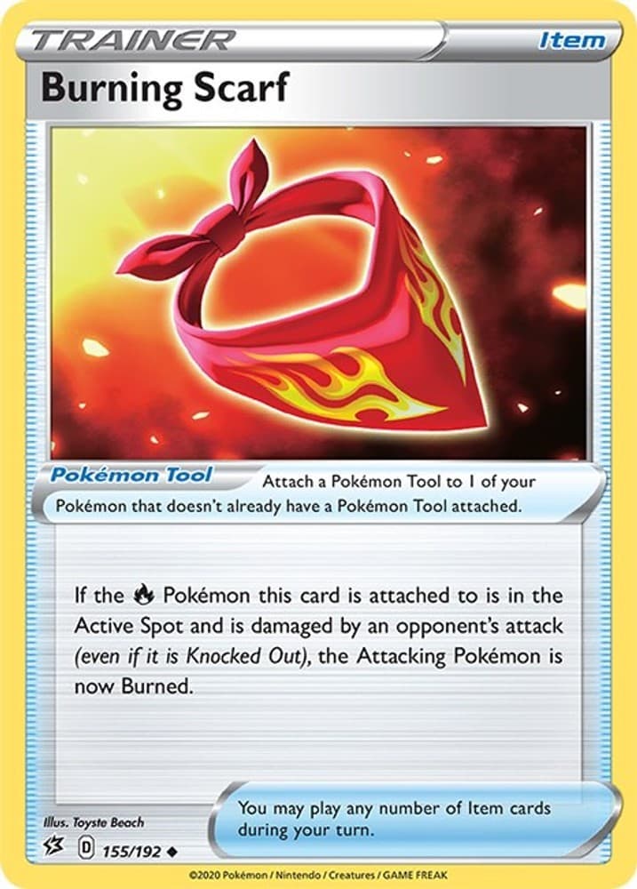 Burning Scarf 155/192 Pokemon SWSH02: Rebel Clash NM EN Toyste Beach