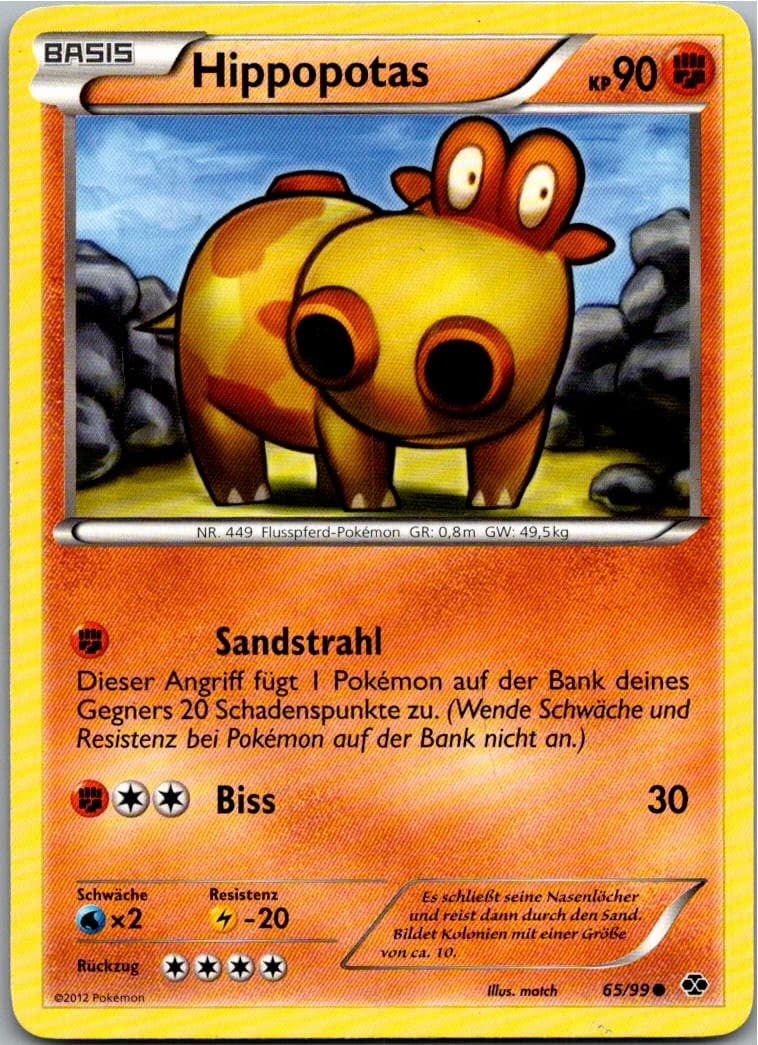 Pokemon Hippopotas 65/99 Kommende Schicksale Deutsch