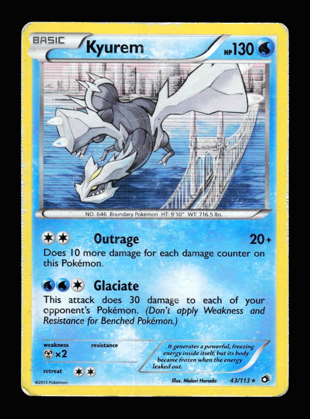 Kyurem 43/113 Holo Rare Legendary Treasures Pokemon 2013 HP