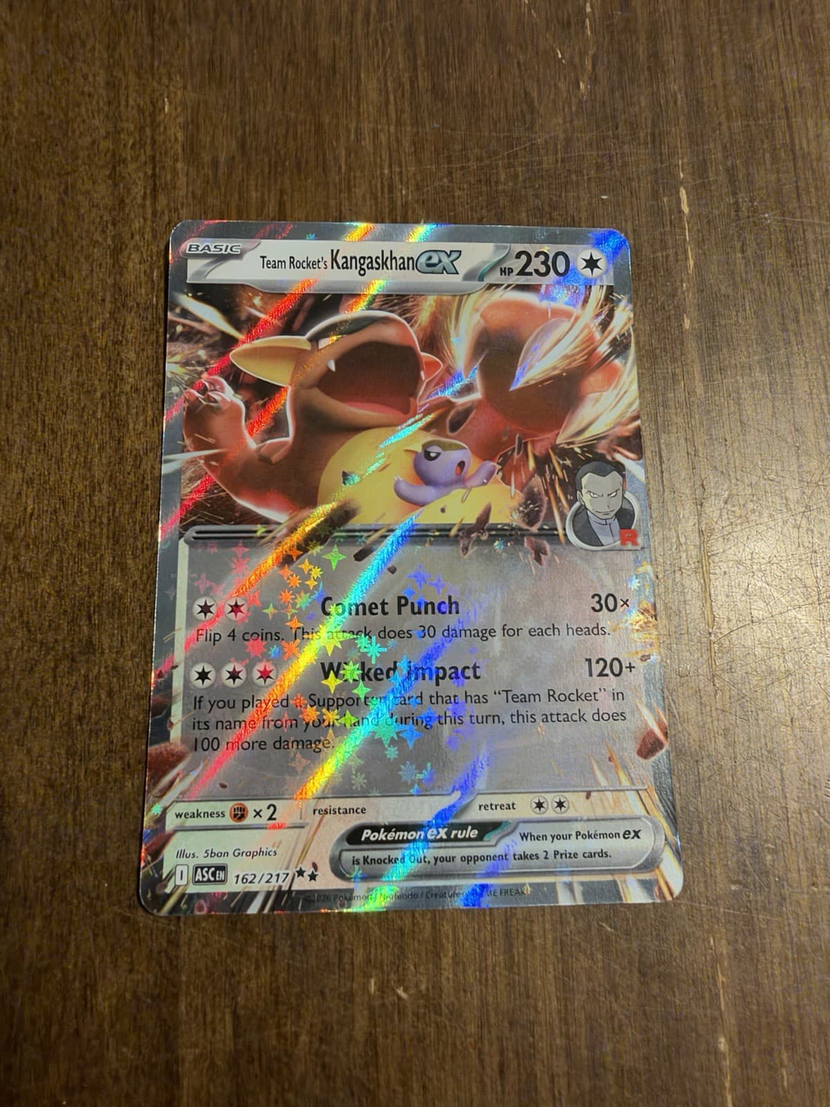 Pokemon Team Rocket's Kangaskhan ex Ascended Heroes 162/217 Double Rare Holo NM