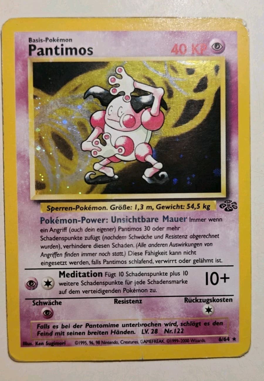 Wizards of the Coast Pantimos 6/64 Rare Holo Deutsch Basis Pokémon TCG 2000