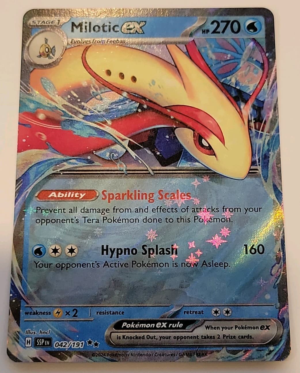 Pokemon Milotic EX 42/191 Surging Sparks Double Rare NM Condition