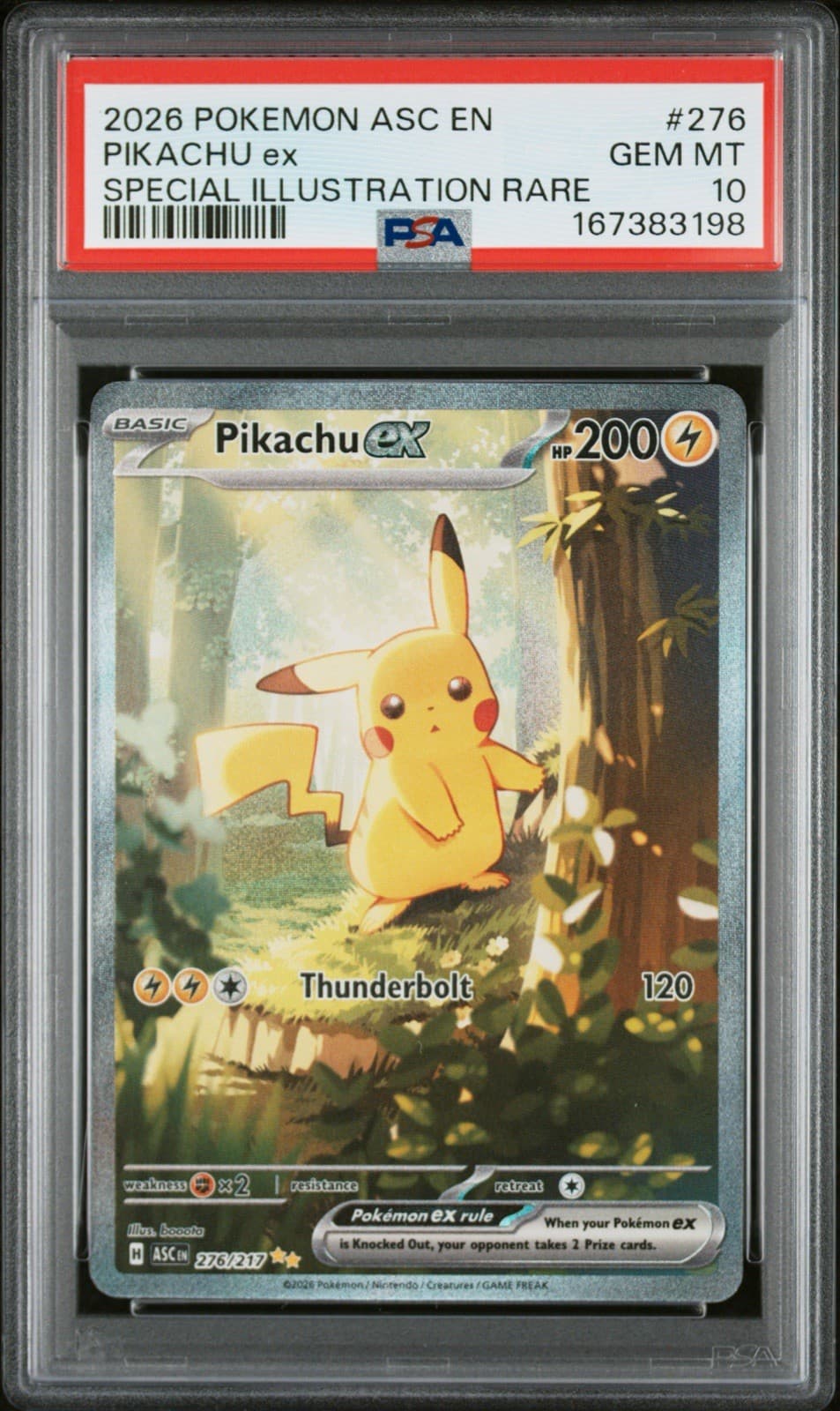 Pikachu ex 276/217 Me: Ascended Heroes Holo PSA 10