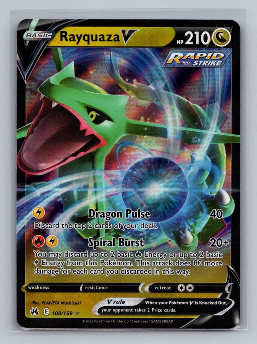 Pokemon Rayquaza V Holo Ultra Rare SWSH: Crown Zenith 100/159 LP