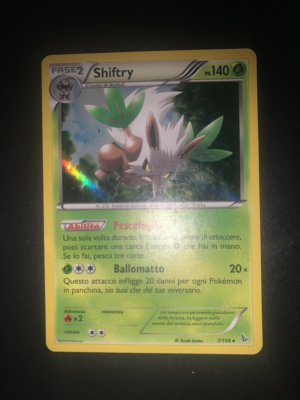 Pokémon Carta Shiftry Holo Fuoco Infernale ITA Italiana 7/106