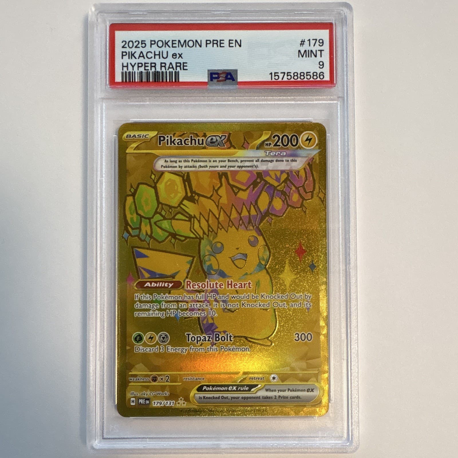 Pokemon TCG SV Prismatic Evolutions Pikachu ex 179/131 HR Holo PSA 9