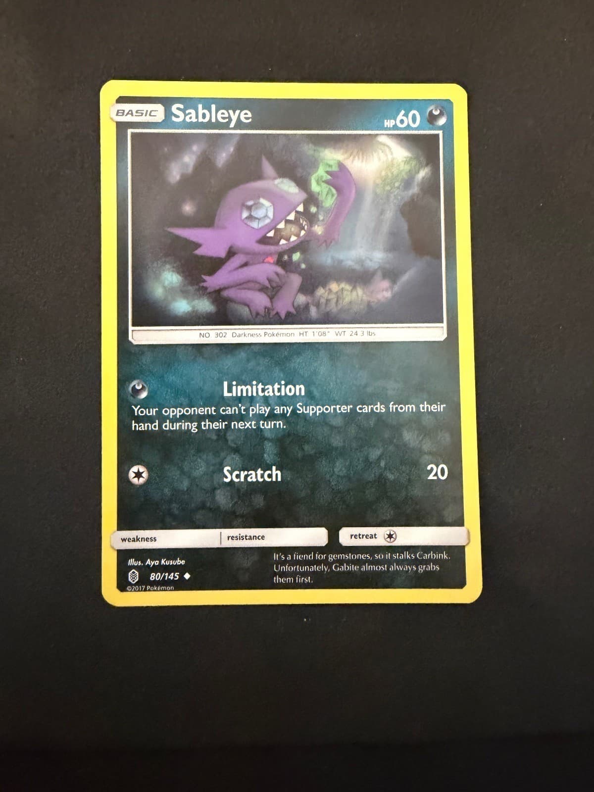 Sableye 80/145 Uncommon Guardians Rising Pokemon Near Mint