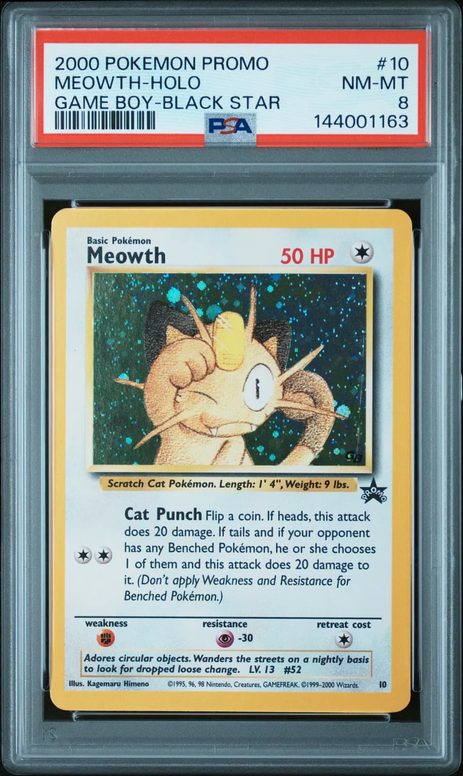 2000 Pokemon Promo Black Star Meowth #10 PSA 8 — photo 1 of 2