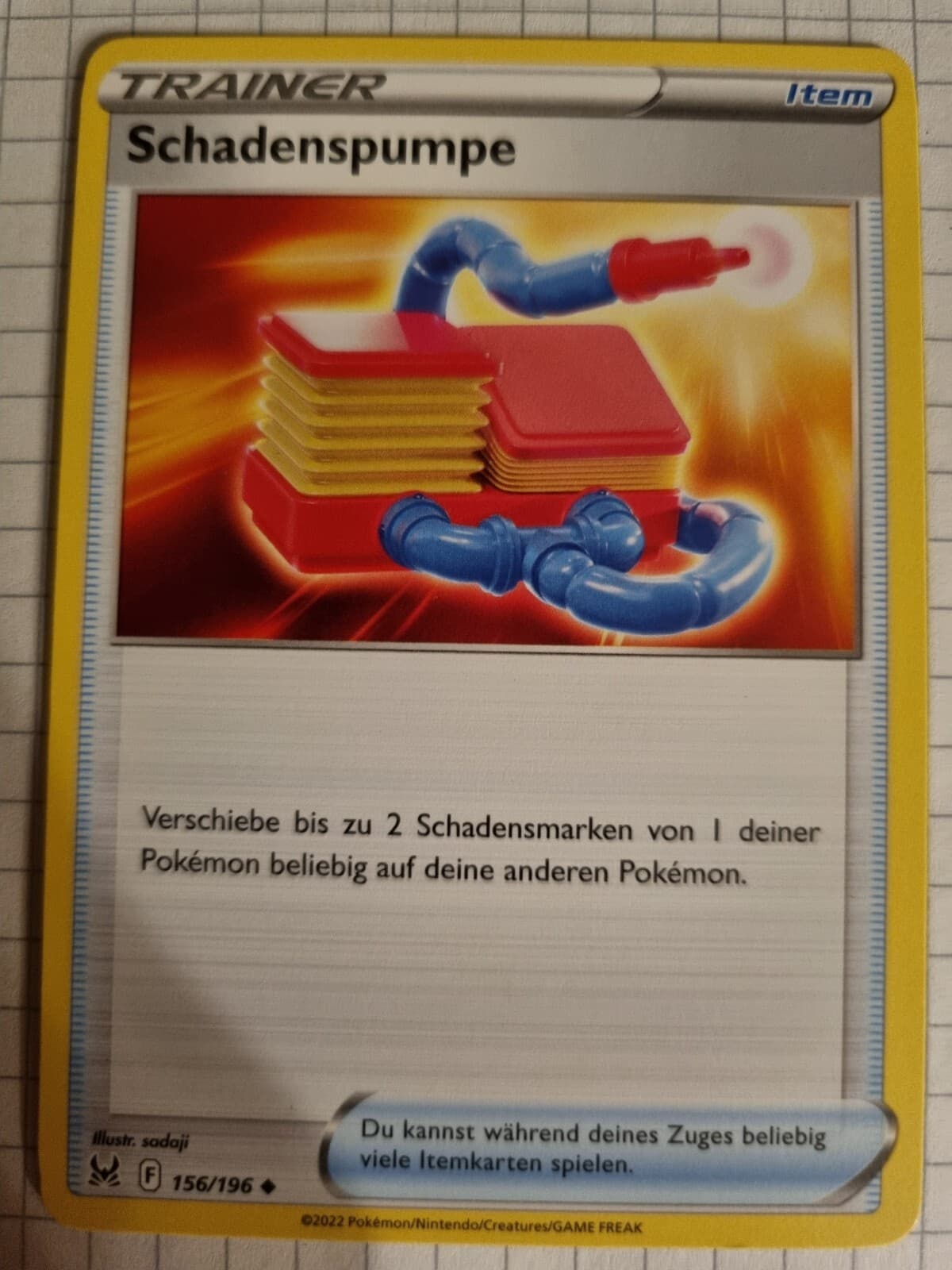 Pokémonkarte Schadenspumpe 156/196 Verlorener Ursprung Deutsch Original