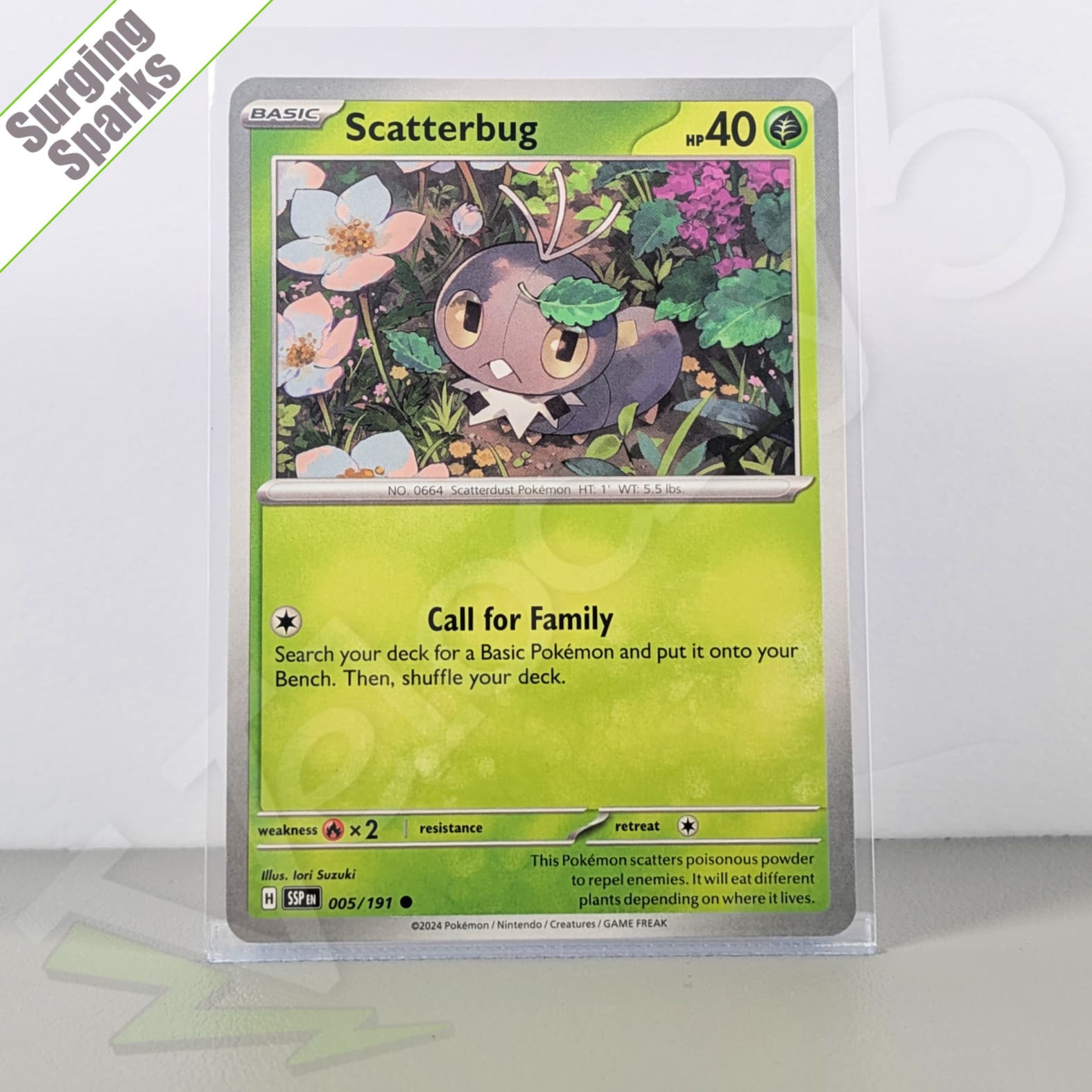 Pokemon TCG Card - Scatterbug 5/191 Common | Surging Sparks (2024) SSP | NM/Mint