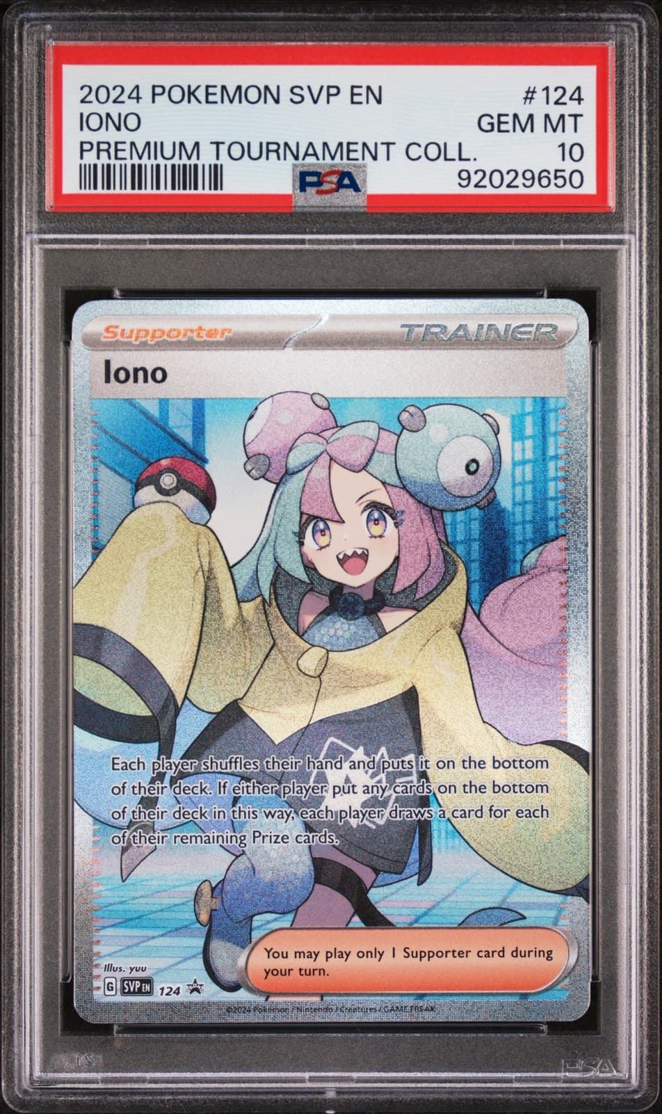 2024 POKEMON SVP EN-SV BLACK STAR PROMO #124 IONO PSA 10