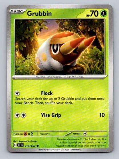2024 Pokemon Card Temporal Forces Grubbin 18/162