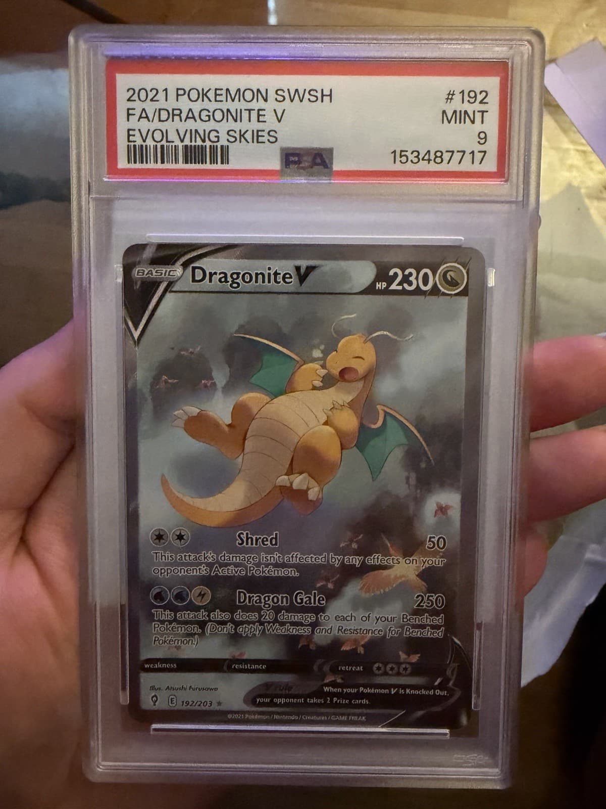 2021 SW&S Evolving Skies Dragonite v Ultra Rare Alternative Art 192/203 PSA 9