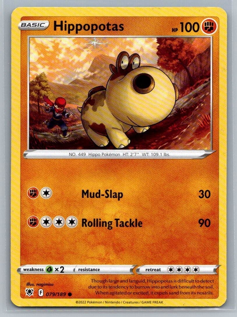 Hippopotas 79/189 Astral Radiance Common Pokémon TCG 2022