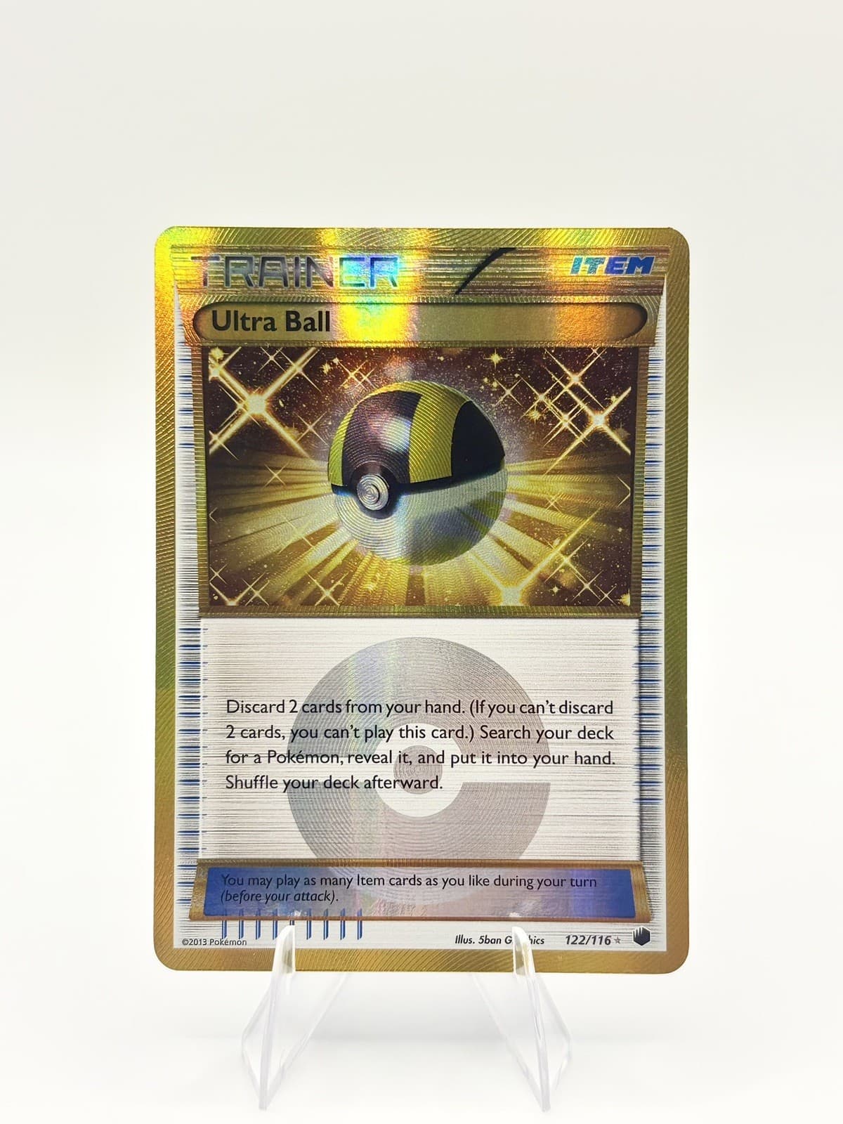 Ultra Ball - 122/116 - Plasma Freeze Black & White Secret Rare Card NM - Pokemon