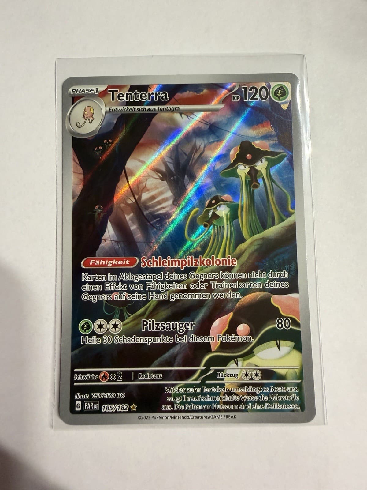 Pokémon Paradoxrift Tenterra 185/182 TCG Karte Deutsch Boosterfrisch Near Mint