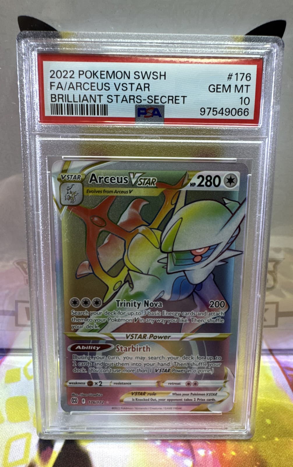 PSA 10 - Arceus VSTAR (Secret) - 176/172 Swsh09: Brilliant Stars Rainbow Holo